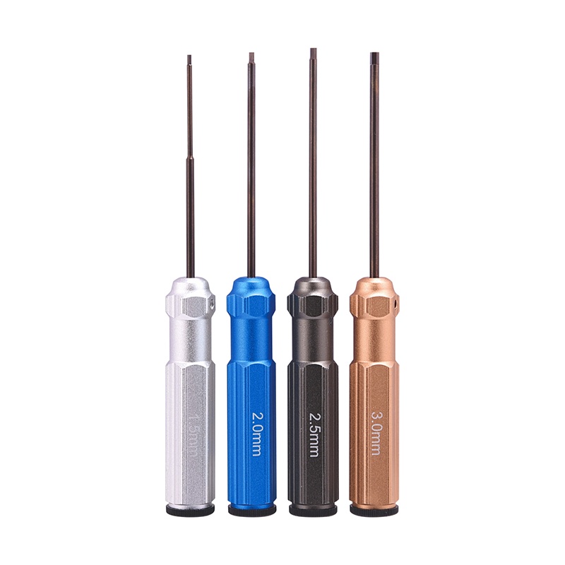 Set 4 Tua Vít Đầu Lục Giác 1.5mm 2mm 2.5mm 3mm Mạ Titan Chuyên Dụng Sửa Chữa Mô Hình Điều Khiển Từ Xa