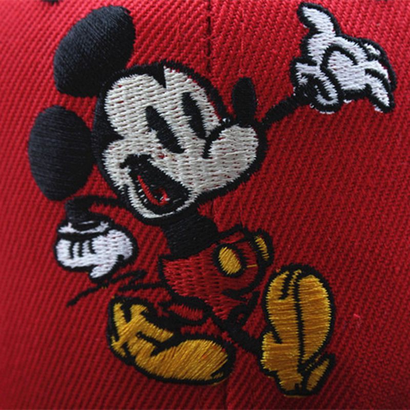 Mũ lưỡi trai che nắng mùa hè có thể điều chỉnh kích thước thêu hình chuột Mickey hoạt họa cho bé trai