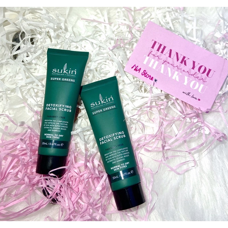 Tẩy tế bào chết da dạng hạt - Thải Độc da Sukin Super Greens Detoxfying Facial scrub 20ml