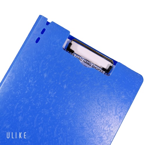 Trình ký nhựa A4 đôi - Bìa trình ký đôi kẹp tài liệu, hợp đồng, hóa đơn,...màu xanh dương in hoa văn - 1 chiếc