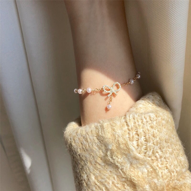 Lắc Tay Đính Đá Thời Trang Kiểu Hàn Quốc Thanh Lịch