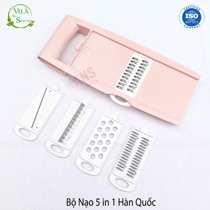 Bộ Nạo Củ Quả Đa Năng 5 In 1 Hàn Quốc, Bào Lát Mỏng, Nạo Nhựa Đa Năng Tạo Hình Rau Củ Quả Đơn Giản An Toàn Tiện Lợi