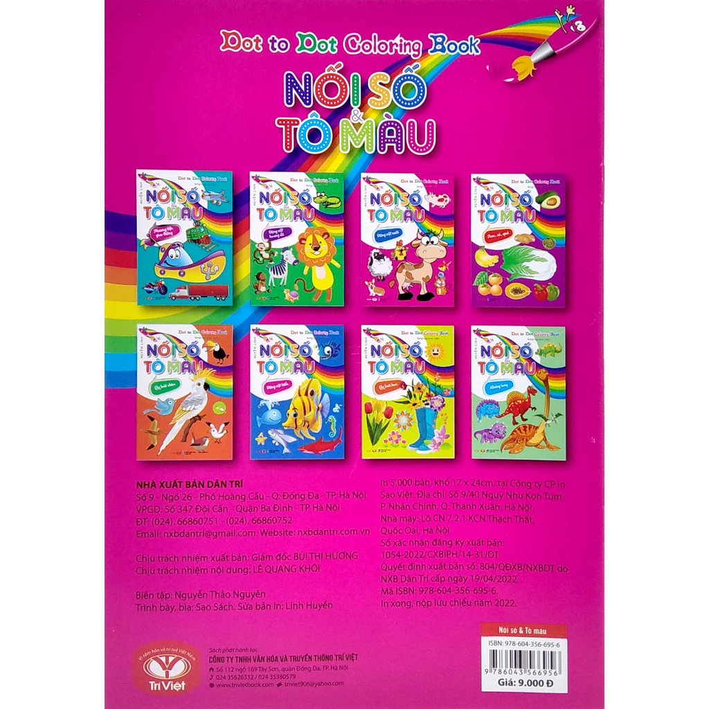 Sách Dot To Dot Coloring Book - Nối Số &amp; Tô Màu - Động Vật Nuôi