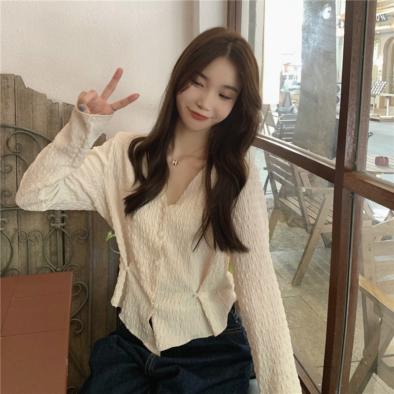 SUXI Áo Cardigan Cổ Chữ V Dáng Rộng Phong Cách Thời Trang Hàn Quốc Dành Cho Nữ