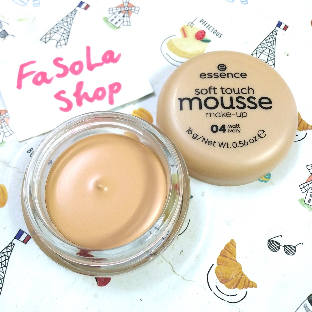 Phấn tươi ESSENCE MOUSSE Soft Touch 16g Đức tông màu 04 matt ivory kem nền, dưỡng da mịn phấn ướt phấn phủ kem lót