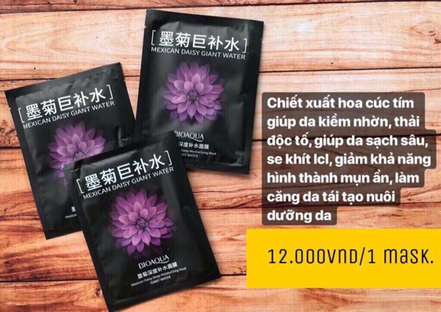 Mặt nạ hoa cúc tím thải độc tố trắng da se khít lỗ chân lông kiềm dầu giảm mụn ẩn