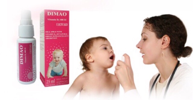 Vitamin D3 dạng xịt Dimao, đến từ châu Âu, tiện dụng, hấp thu nhanh, không sợ quá liều, lọ 25ml