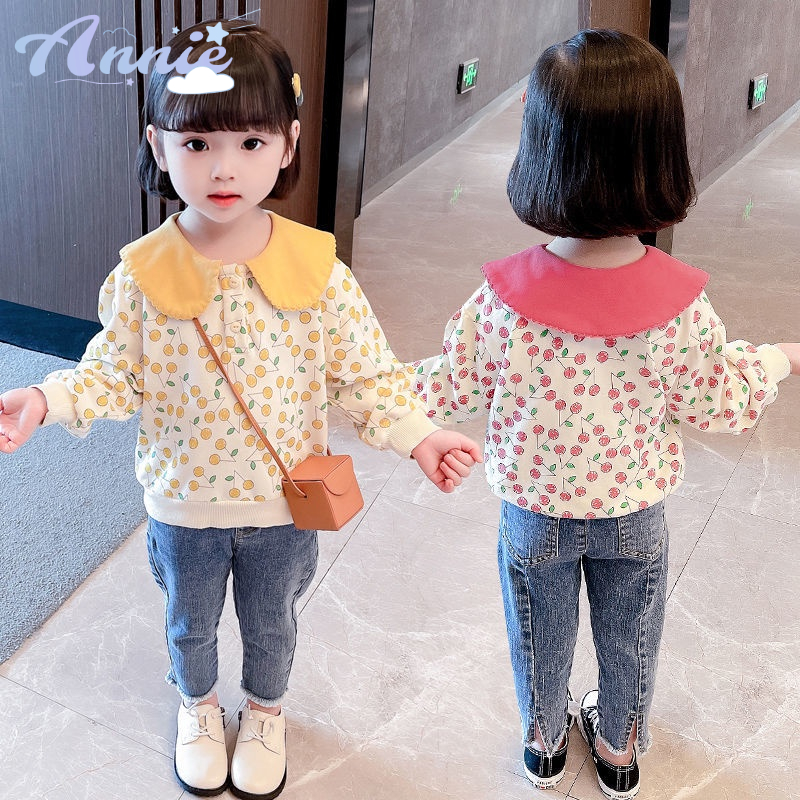 Áo sweater cotton Dày Dặn Phủ Lông Thời Trang Thu Đông Hàn Quốc Mới Cho Bé Gái