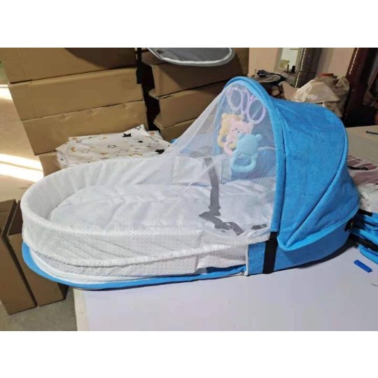 ⛔️SALE[FREESHIP]⛔️Nôi ngủ chung giường cho bé.kèm đồ chơi có màn chống muỗi. Gấp gọn .tiện di chuyển ( LOẠI 1)