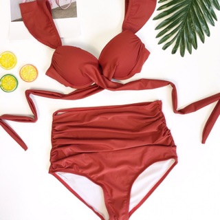 Bikini cánh tiên cạp cao nhún