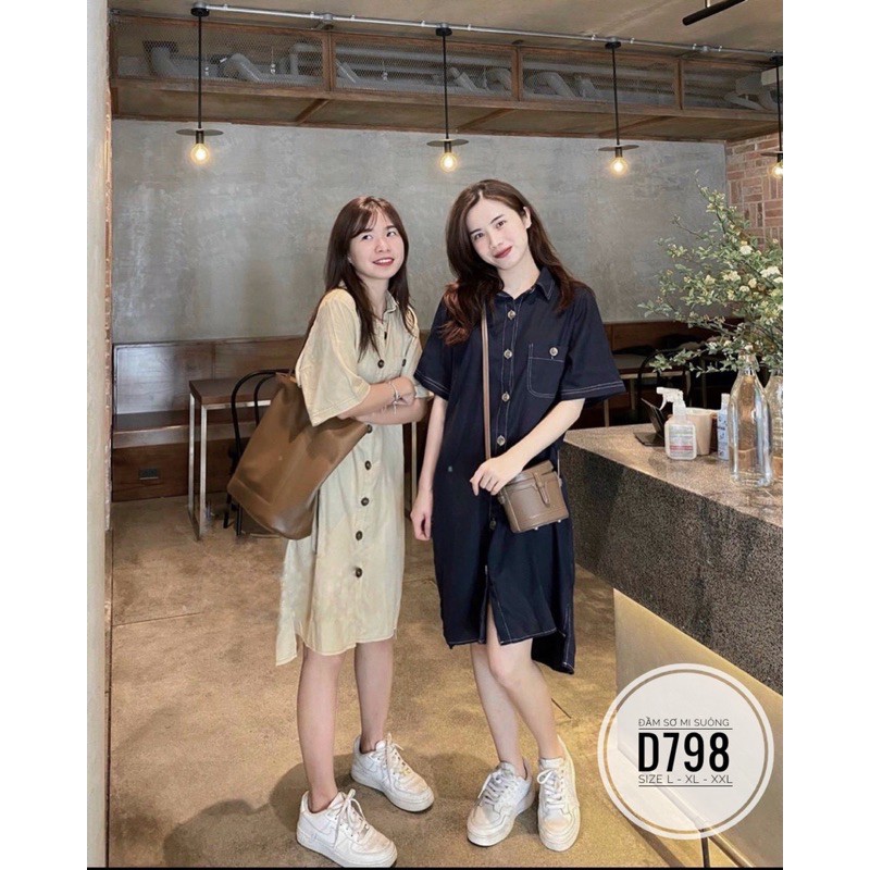 Bigsize Đầm sơ mi suông D798 | WebRaoVat - webraovat.net.vn