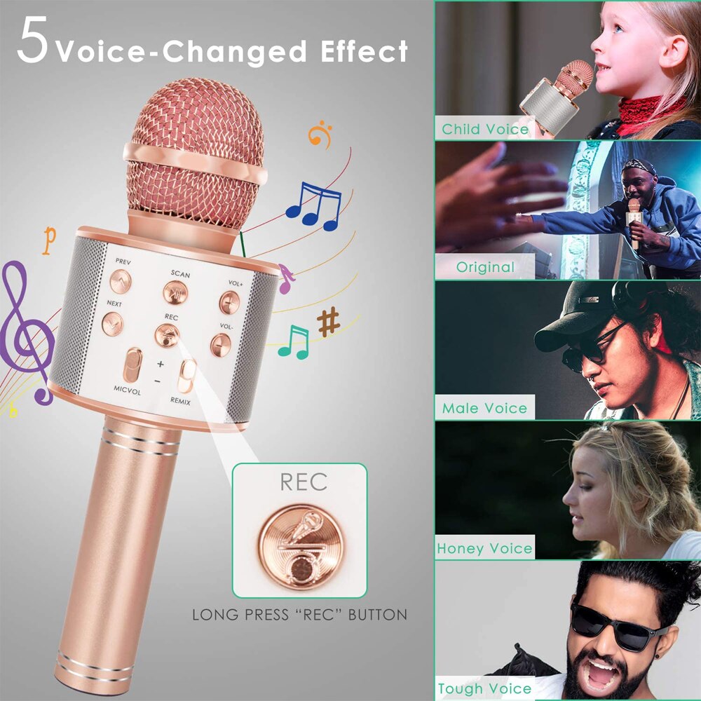 Micro Bluetooth Không Dây Cầm Tay Hát Karaoke Chuyên Nghiệp Cho Điện Thoại Máy Tính