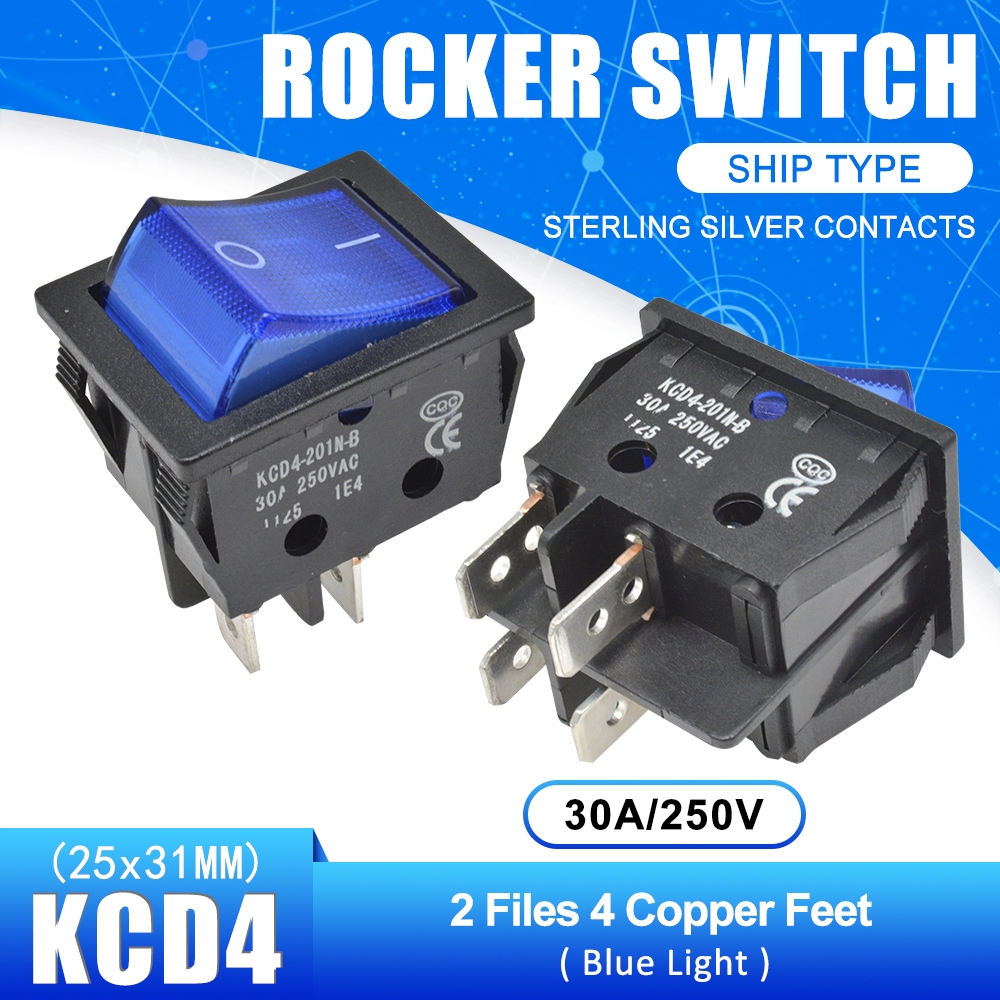 KCD4 High Current Rocker Switch Power Switch 2 position ON-OFF 4 Pins 6 Pins Electrical Equipment With Light Switch 30A 250V | BigBuy360 - bigbuy360.vn