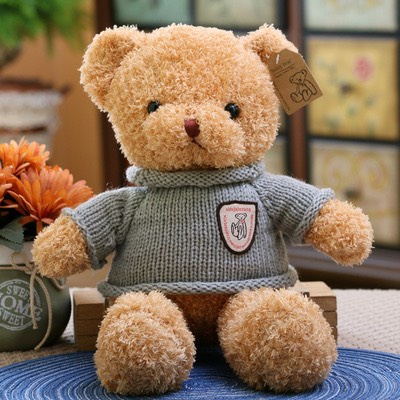 Gấu Bông Teddy Head Tales Size Mini 30cm Áo Nâu