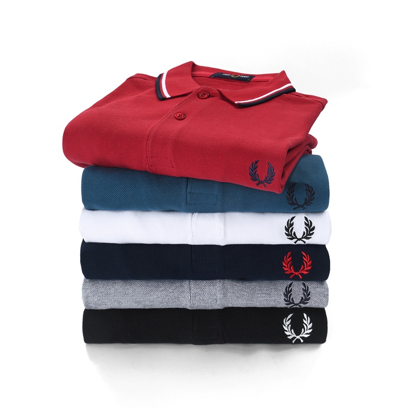 Áo Thun Polo Pe Fred Pe Tay Ngắn Màu Trơn Thêu Logo Thời Trang 2022 Chất Lượng Cao 10 Màu Tùy Chọn Hàng Chính Hãng Dành Cho Bạn Nam