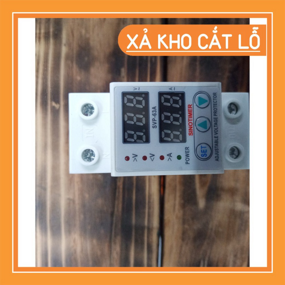 (xả kho) Dụng cụ bảo vệ tự ngắt dòng điện dưới / quá áp SINOTIMER SVP-63A 63A với màn hình LED chất lượng cao