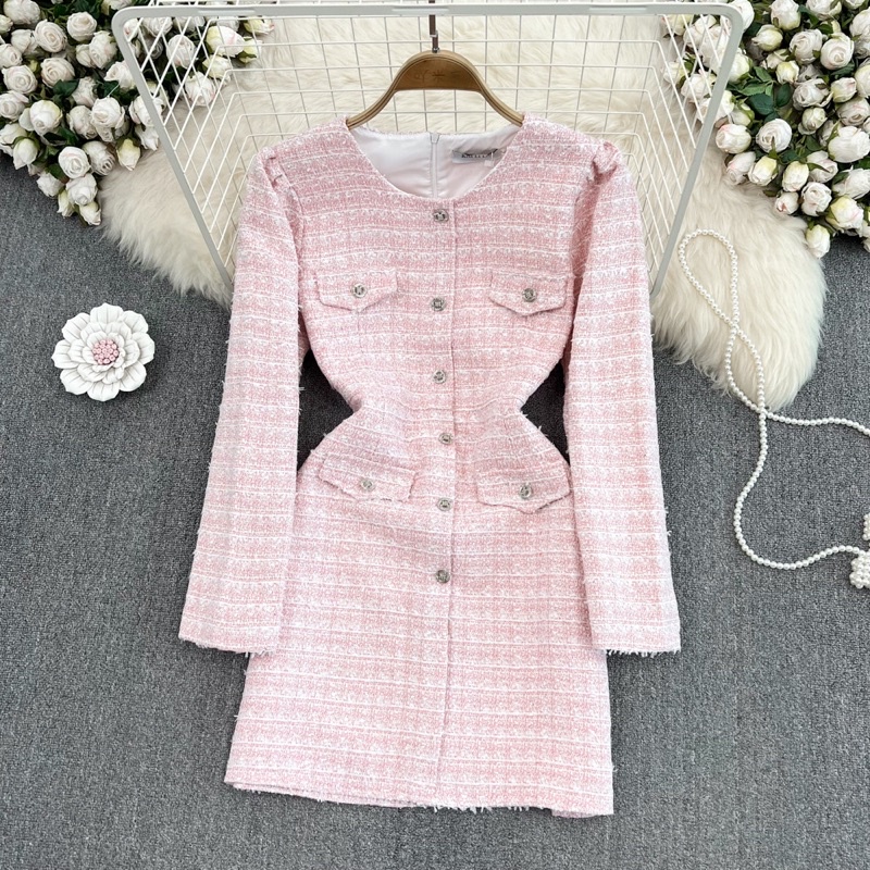 Đầm dạ tay dài dáng ôm koreastyle