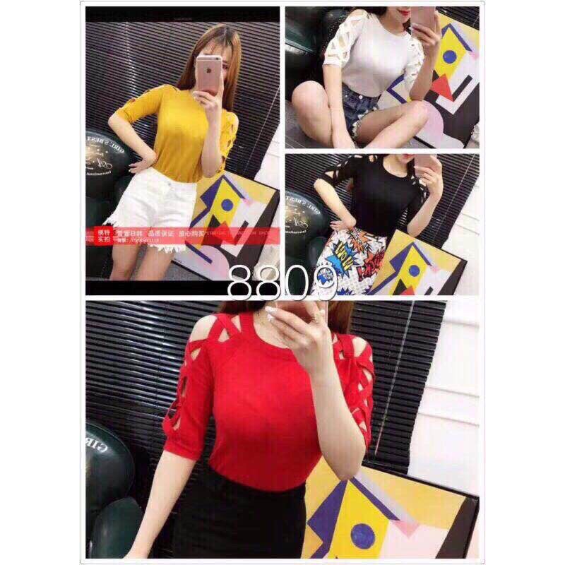 G25. 6088. ÁO LEN NGẮN TAY ĐAN TAY
