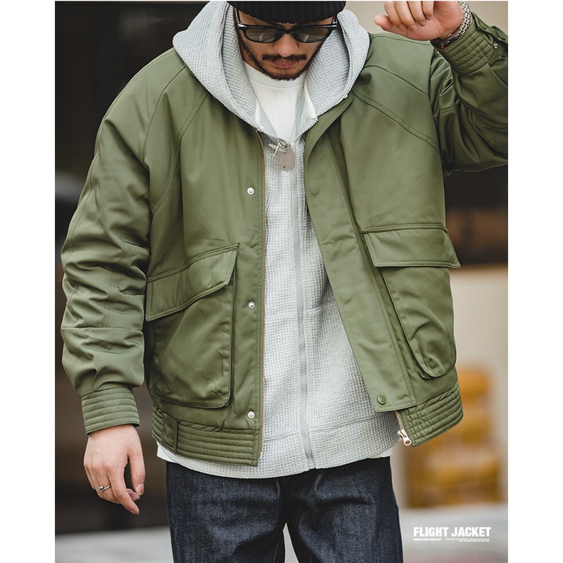 Áo khoác bomber Maden vải cotton dày giữ ấm mùa đông phong cách Nhật cá tính cho nam
