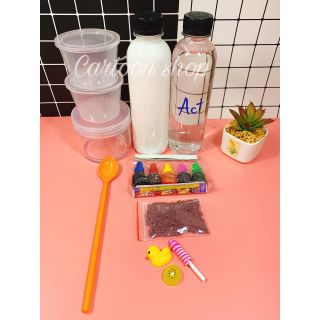 Bộ kit làm basic slime keo sữa giá 60k