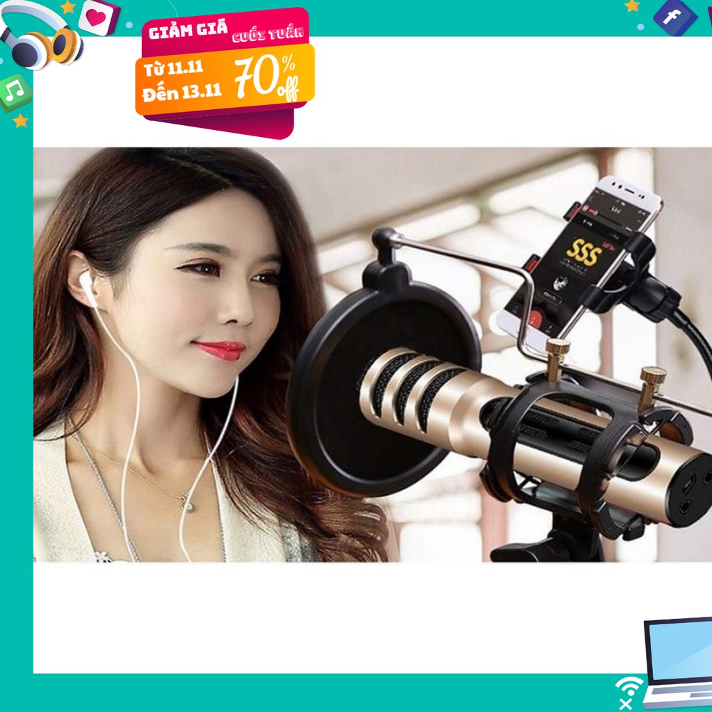 MIC THU ÂM C6/C7 +BỘ GIÁ ĐỠ MIC VÀ ĐIỆN THOẠI THU ÂM, HÁT LIVE