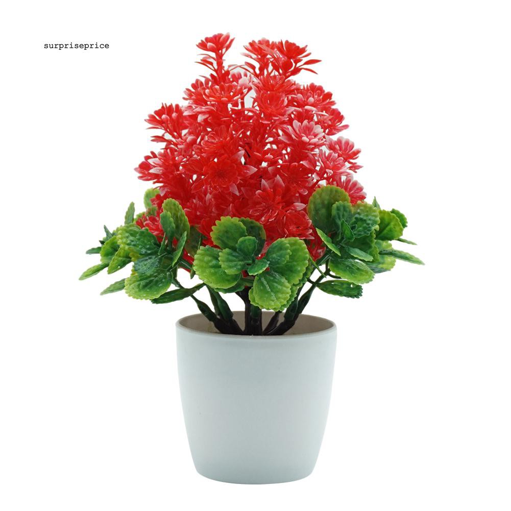 Hoa giả kèm chậu thiết kế đẹp mắt nhiều màu sắc tùy chọn trang trí đa dụng