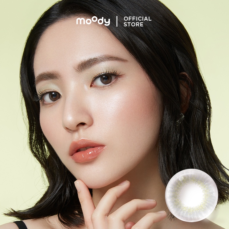 Kính áp tròng Moody Matcha Latte 14.1mm dùng một tháng hợp thời trang