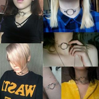 Vòng chocker da pu nhiều mẫu gothic