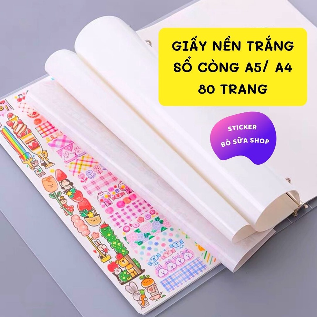 Sổ lưu trữ sticker bìa nhựa 80 trang A6 B6 A5 A4 đựng nhãn dán trang trí postcard giấy note stickerbosuashop