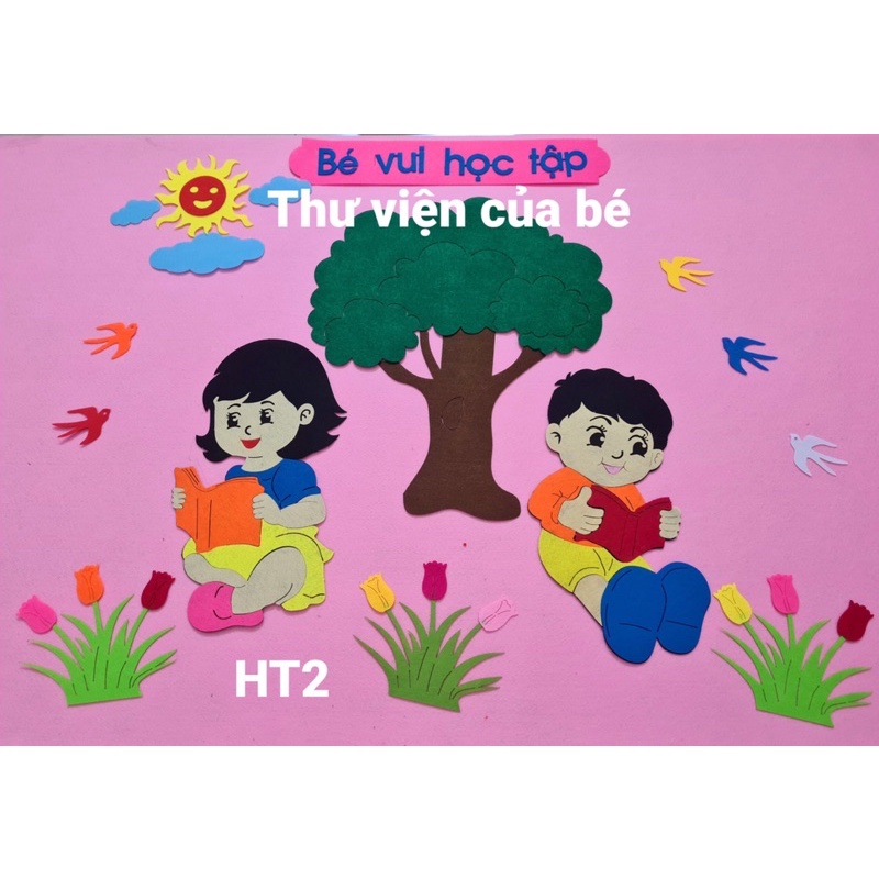 Bộ tranh góc mầm non/ Trang trí mầm non bằng vải nỉ