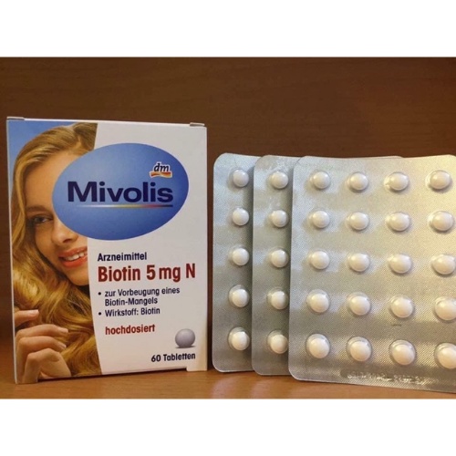 Viên mọc tóc Biotin Mivolis dưỡng tóc, giảm rụng, nội địa Đức 60v - Shop Melyca
