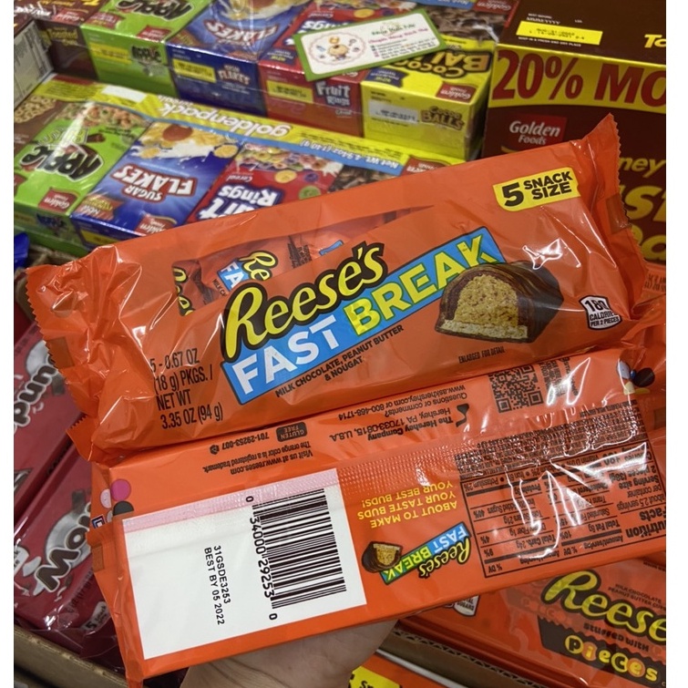 Socola Bơ Đậu Phộng Reese's Fast Break gói 94g