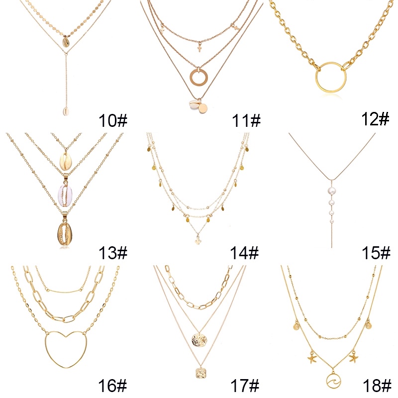 Vòng Cổ Nhiều Lớp Nhiều Mặt Phụ Kiện Thời Trang Phong Cách Bohemia