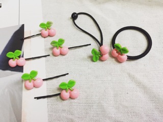 Buộc/kẹp tóc quả chery đôi