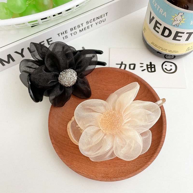 Kẹp Tóc Càng Cua Kẹp Cá Đính Hoa Và Ngọc Nhiều Mẫu Size Dài 8cm