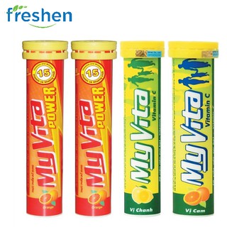 Vitamin c sủi myvita vị cam, vị chanh tube 20 viên