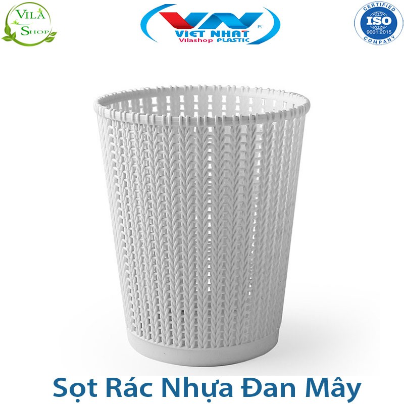 Thùng Đựng Rác, Sọt Rác Nhựa Đan Mây, Giỏ Đựng Đồ Đa Năng Chính Hãng Việt Nhật
