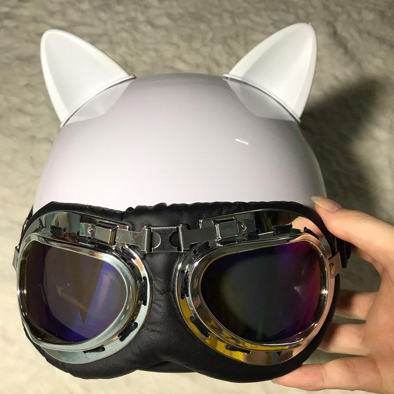 Tai Mèo Gắn Mũ Bảo Hiểm Nhiều Màu Dễ Thương