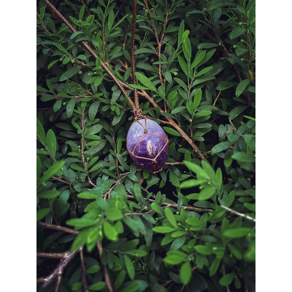 Vòng cổ đá Macrame Amethyst - thach anh tím
