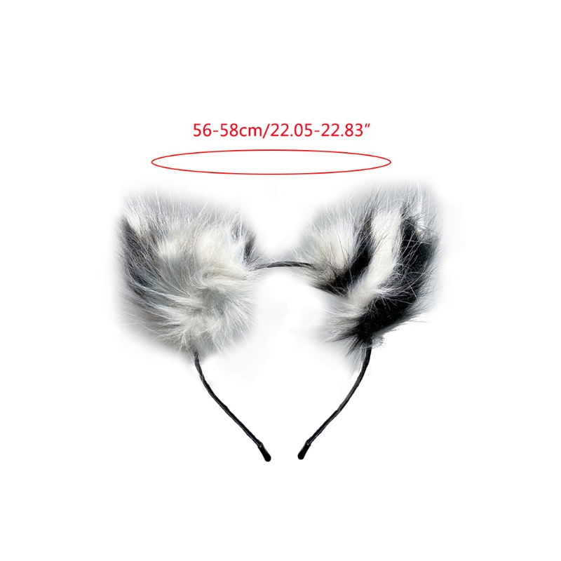 Băng Đô Tai Mèo Phối Lông Hóa Trang Lolita Dễ Thương