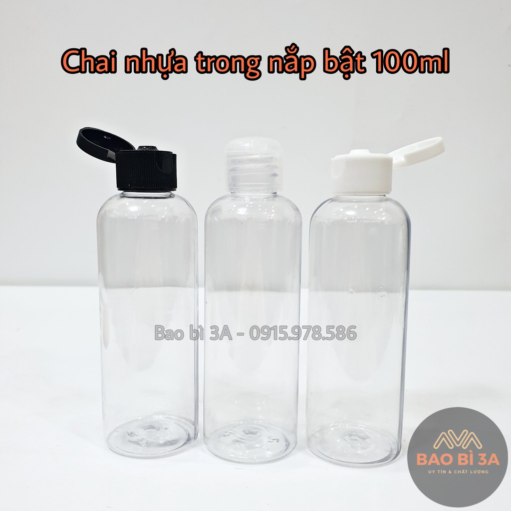 Chai chiết mỹ phẩm nhựa trong nắp bật 100ml