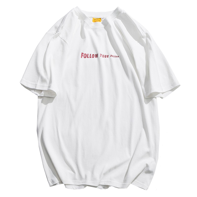Áo thun phông nam form rộng Familylove - Mẫu áo thun nam tay lỡ FOLLOW YOUR PASSION chất Cotton 100% cao cấp