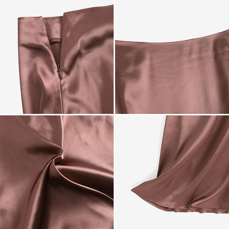 Chân váy dài Zanzea vải satin có khóa kéo thời trang cho nữ