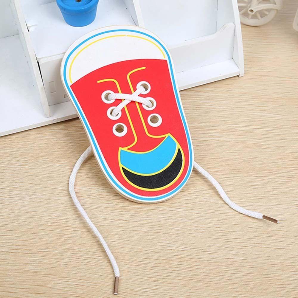 Đồ Chơi Xếp Hình Giày Buộc Dây Giày Bằng Gỗ Giáo Dục Sớm Cho Bé