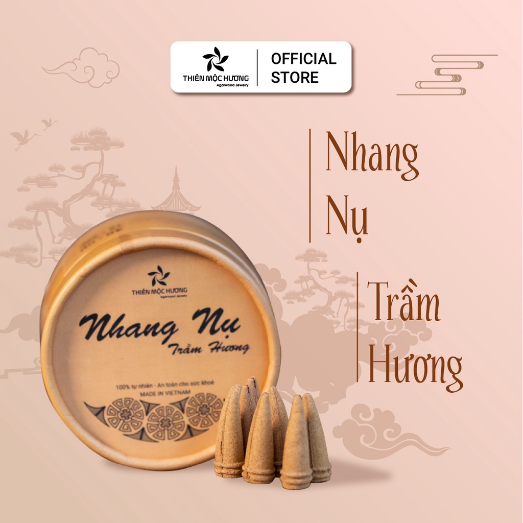 Nhang Nụ Trầm Hương tự nhiên khói ngược - Thiên Mộc Hương - Trầm Hương đốt 12 năm - Nhang trầm sạch, nhang thơm - 40 nụ