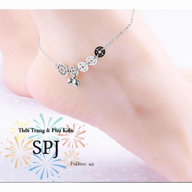 Lắc Chân Titan Đồng Tiền Phối Lục Lạc Chuông | BigBuy360 - bigbuy360.vn