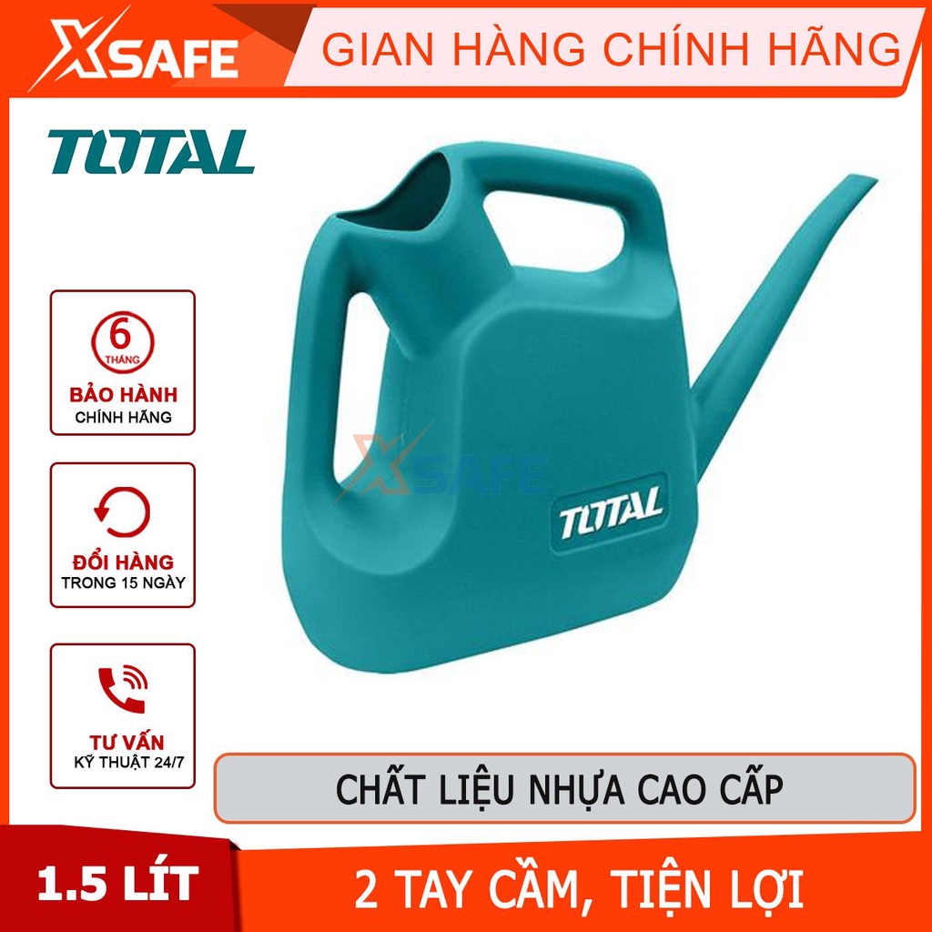 Bình tưới cây 1.5 lít TOTAL THSPP0155 bình nhựa chắc chắn, trọng lượng 0.2kg dùng tưới cây cảnh, làm vườn