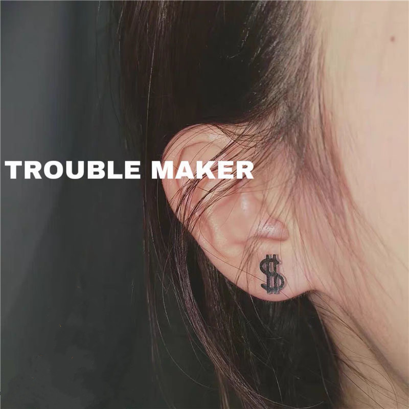 【Follow our shop-10K minus 5K】 Simple symbol small earrings