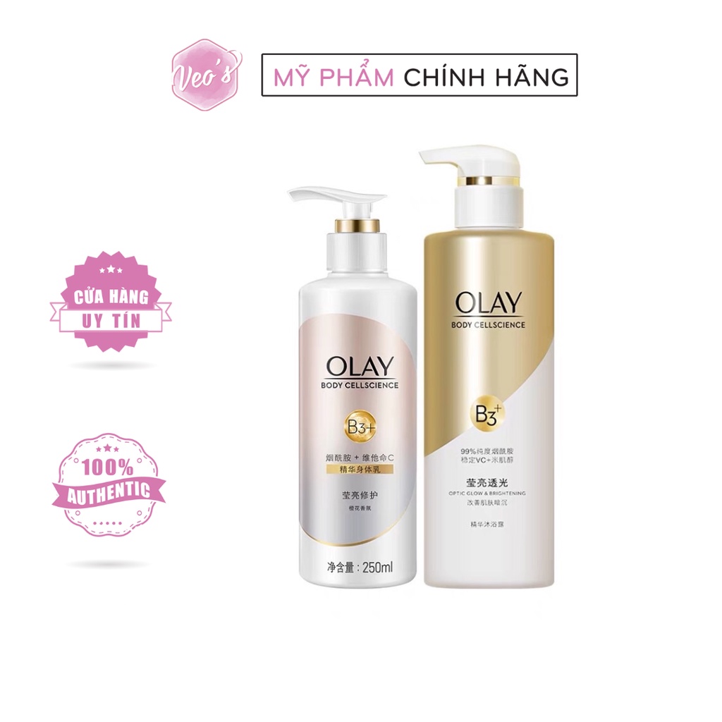 Sữa tắm & dưỡng thể trắng da OLAY Optic Glow & Brightening B3 Niacinamide Vitamin C