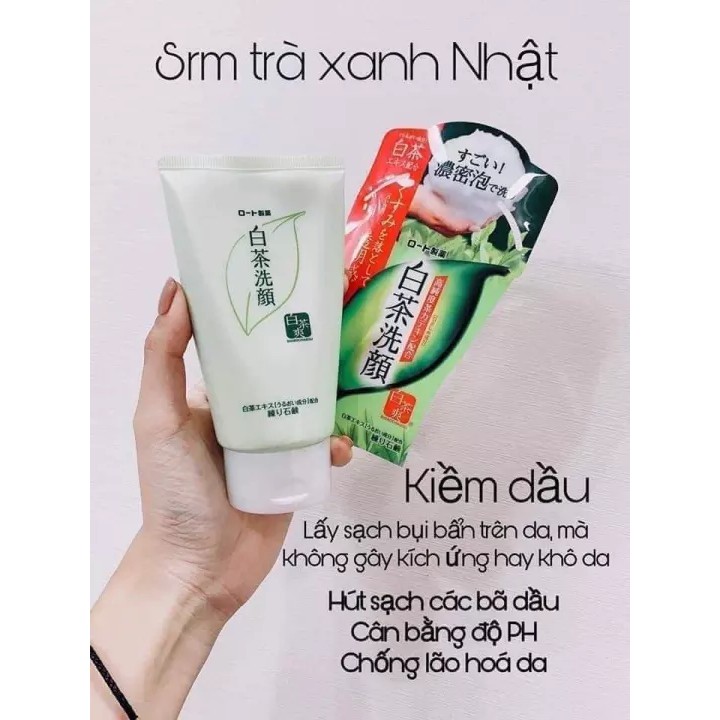 Sữa Rửa Mặt Trà Xanh Rohto Shirochasou Nhật Bản 120g